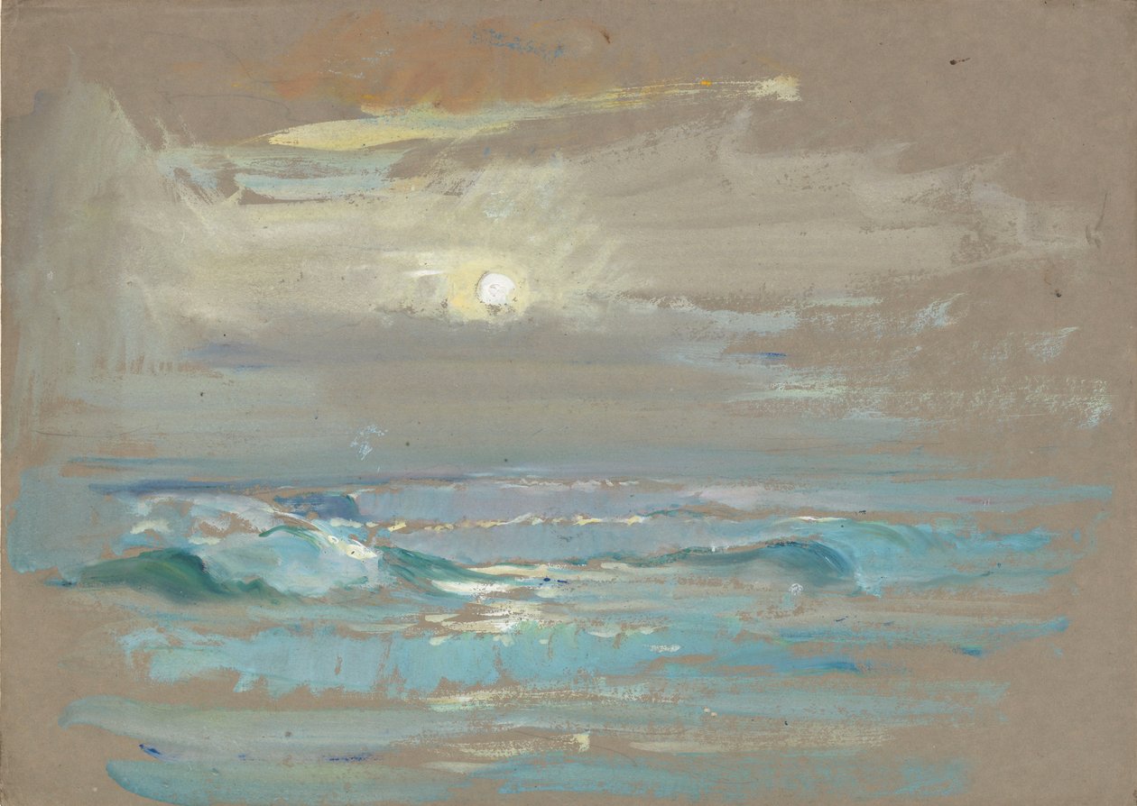 Paesaggio marino. Chiaro di luna su un mare calmo, fine XIX secolo - metà XX secolo da John Everett