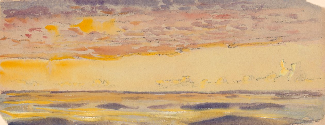 Marina, mare giallo e nuvole viola, fine XIX secolo - metà XX secolo da John Everett