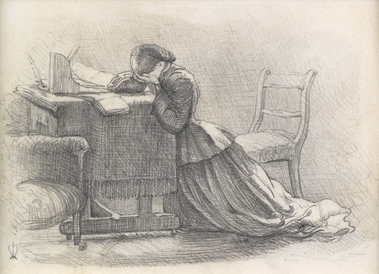 Una moglie - Illustrazione di una poesia da John Everett Millais