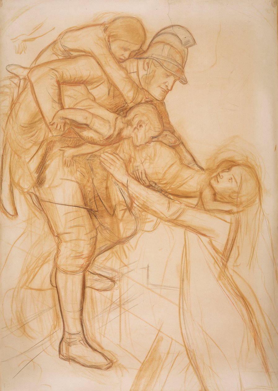 Cartone per "Il salvataggio", c.1855 da John Everett Millais