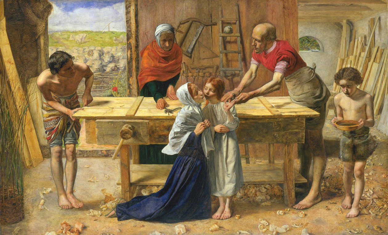 Cristo nella casa dei suoi genitori o La bottega del falegname da John Everett Millais