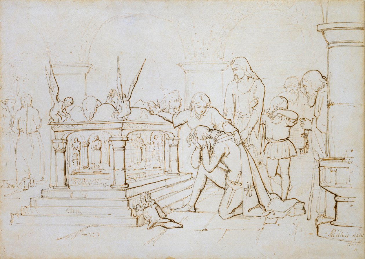 Il ritorno del crociato, 1840 da John Everett Millais