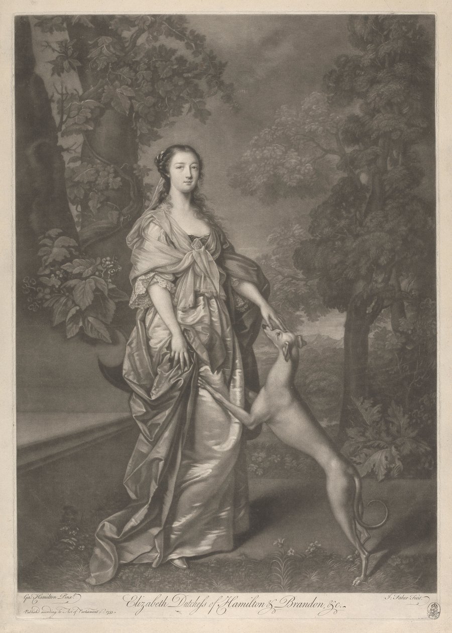 Elizabeth, Duchessa di Hamilton da John Faber the younger