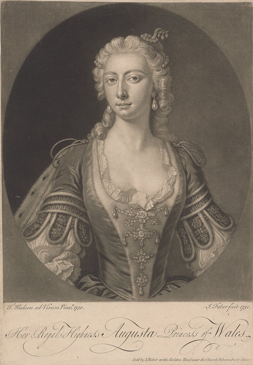 Sua Altezza Reale Augusta Principessa del Galles, 1751 da John Faber the younger