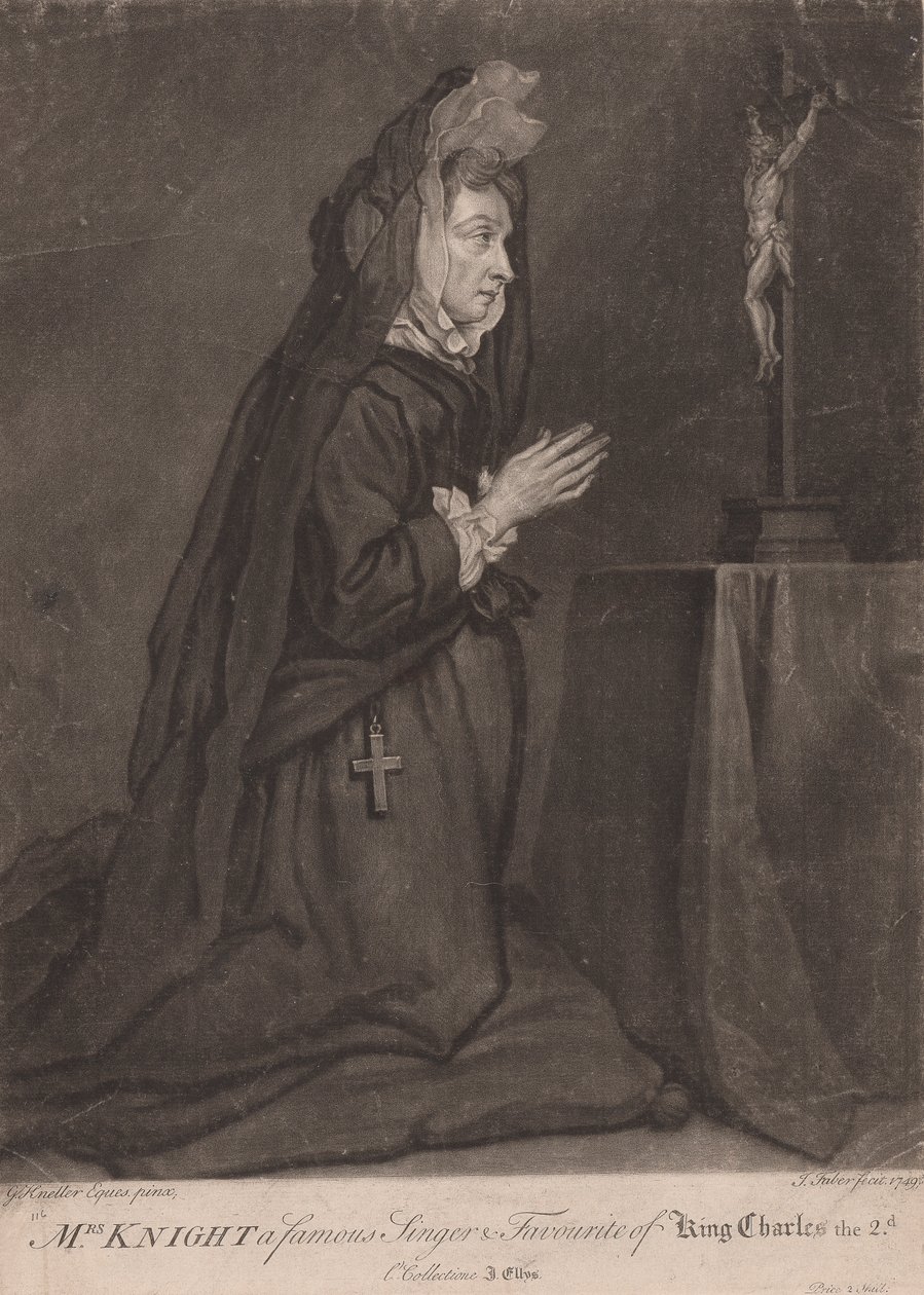 Mrs. Knight, una Famosa Cantante e Favorita del Re Carlo II da John Faber the younger