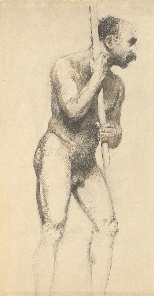 Nudo Maschile con un Palo da John Ferguson Weir