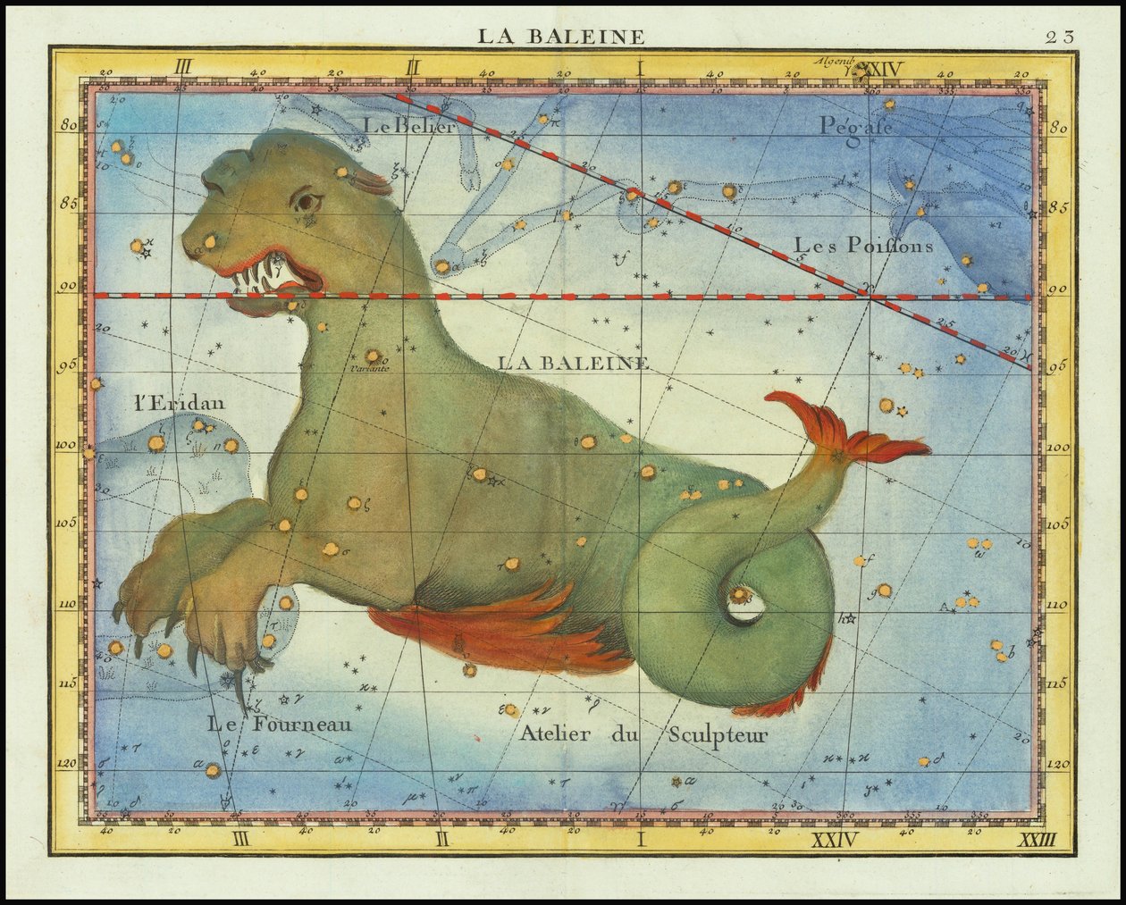 1776 - John Flamsteed - La Baleine (Cetus) da John Flamsteed