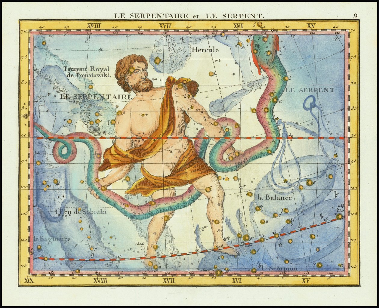 1776 - John Flamsteed - Il serpente e il serpentino (Ophiucus  Serpens) da John Flamsteed