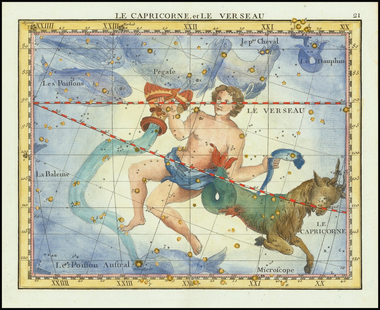1776 - John Flamsteed - Le Capricorne, et Le Verseau (Capricorno e Acquario) da John Flamsteed