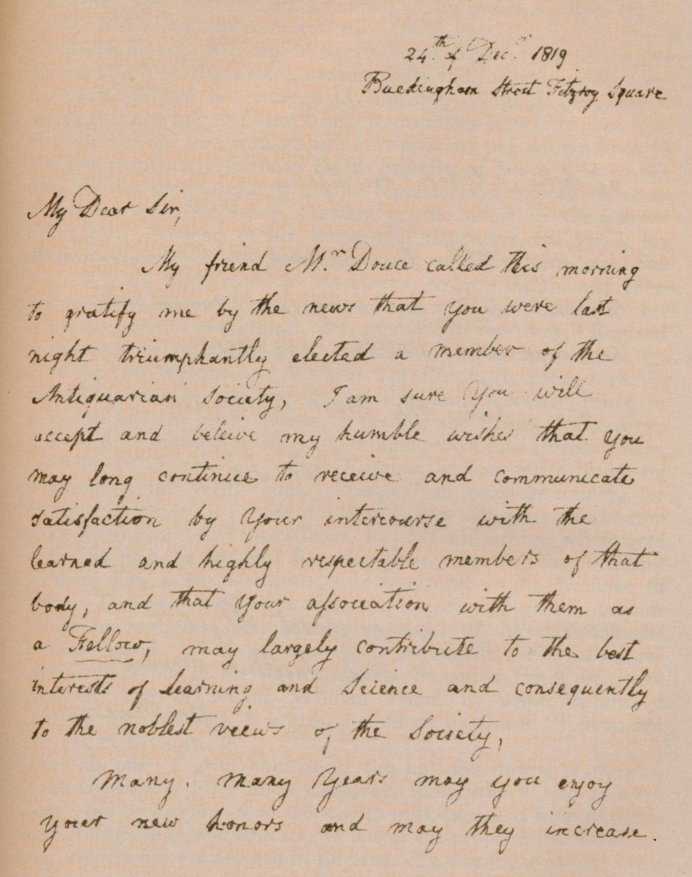 Una lettera di John Flaxman, 24 dicembre 1819, 1904 da John Flaxman