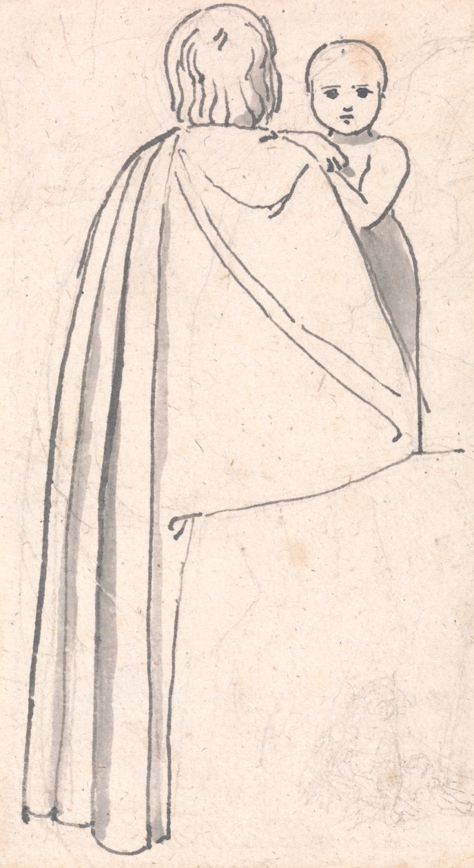 Vista Posteriore di una Donna con Bambino che Guarda oltre la Spalla da John Flaxman