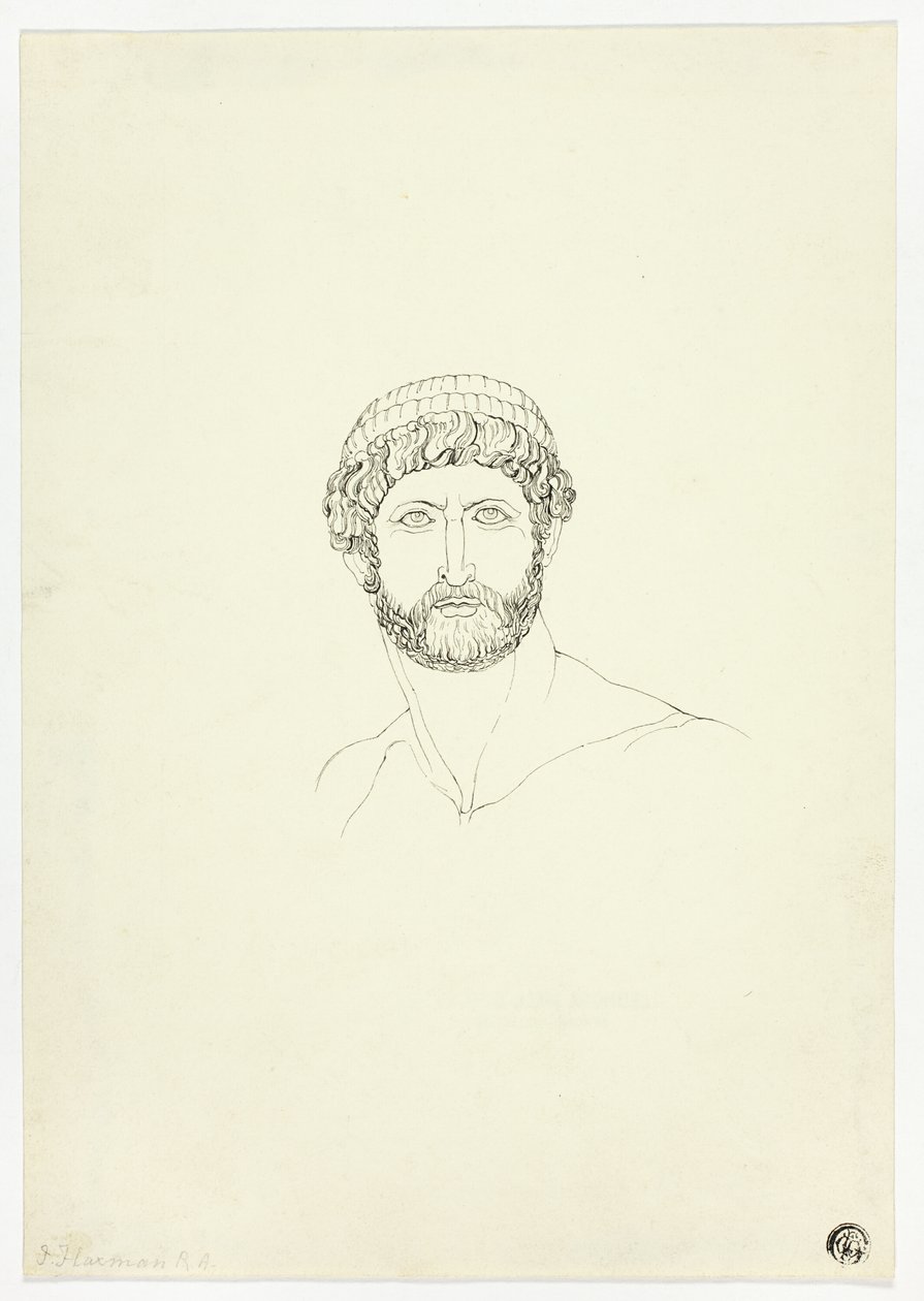Busto di uomo barbuto da John Flaxman
