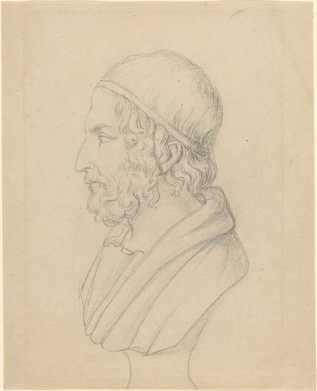 Busto classico di un uomo barbuto da John Flaxman