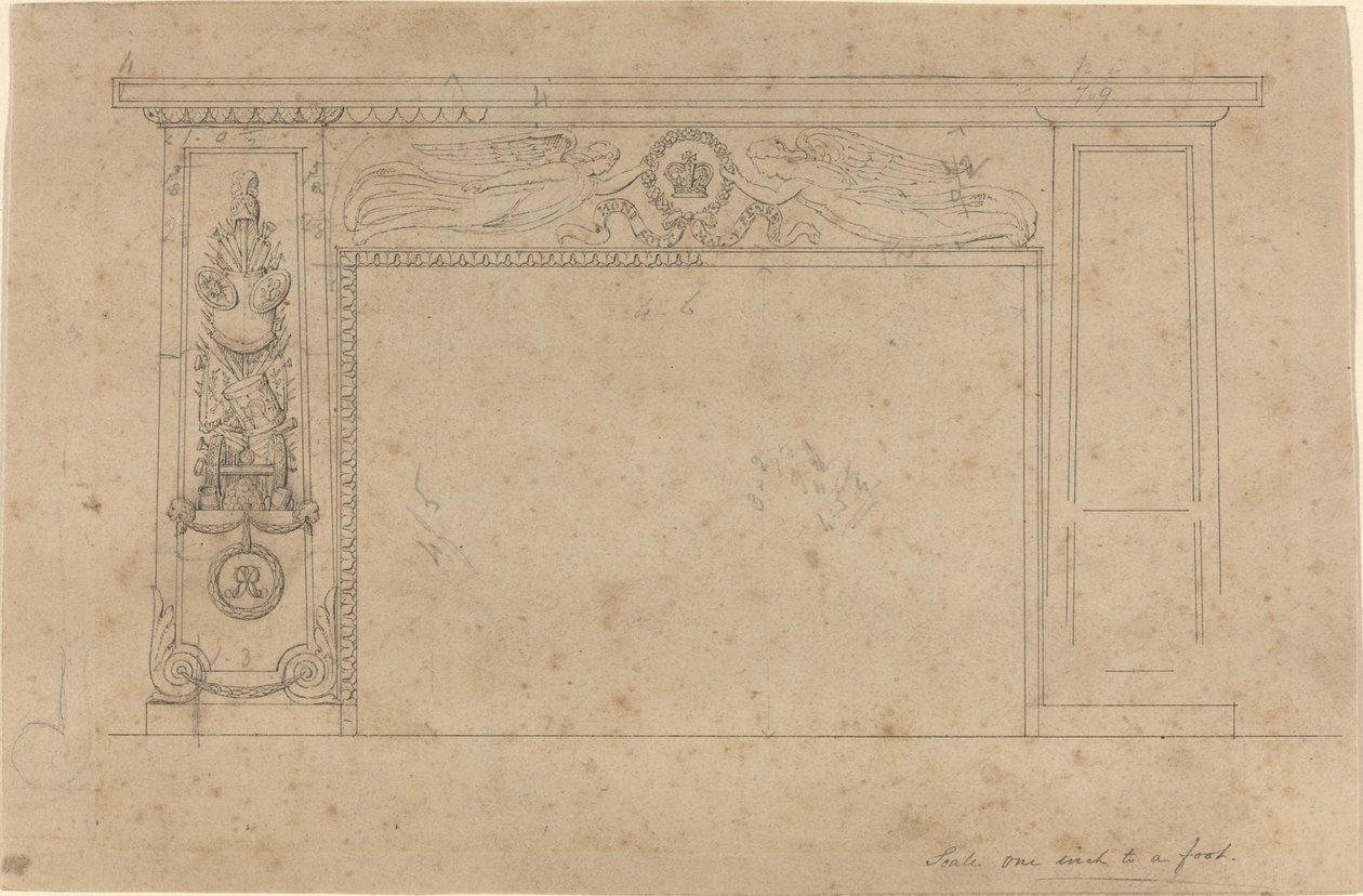 Progetto per il Camino nella Sala del Trono, Buckingham Palace da John Flaxman