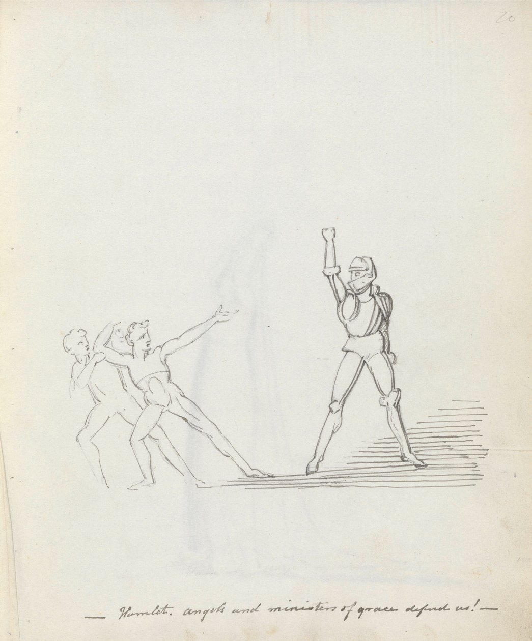 Amleto. angeli e ministri di grazia difendeteci! da John Flaxman