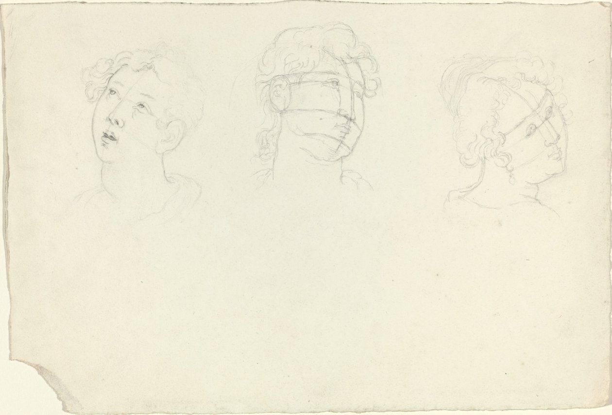 Testa di Maria Maddalena e due santi (?) da John Flaxman