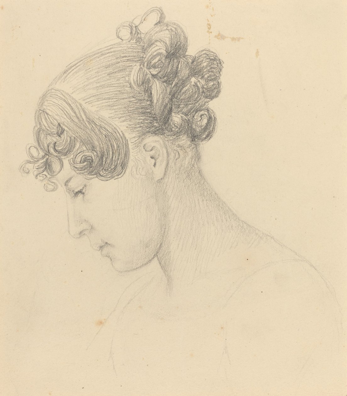 Testa di una donna che guarda in basso (Theresa Turner?) da John Flaxman