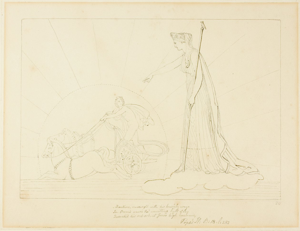 Giunone comanda il tramonto del sole da John Flaxman
