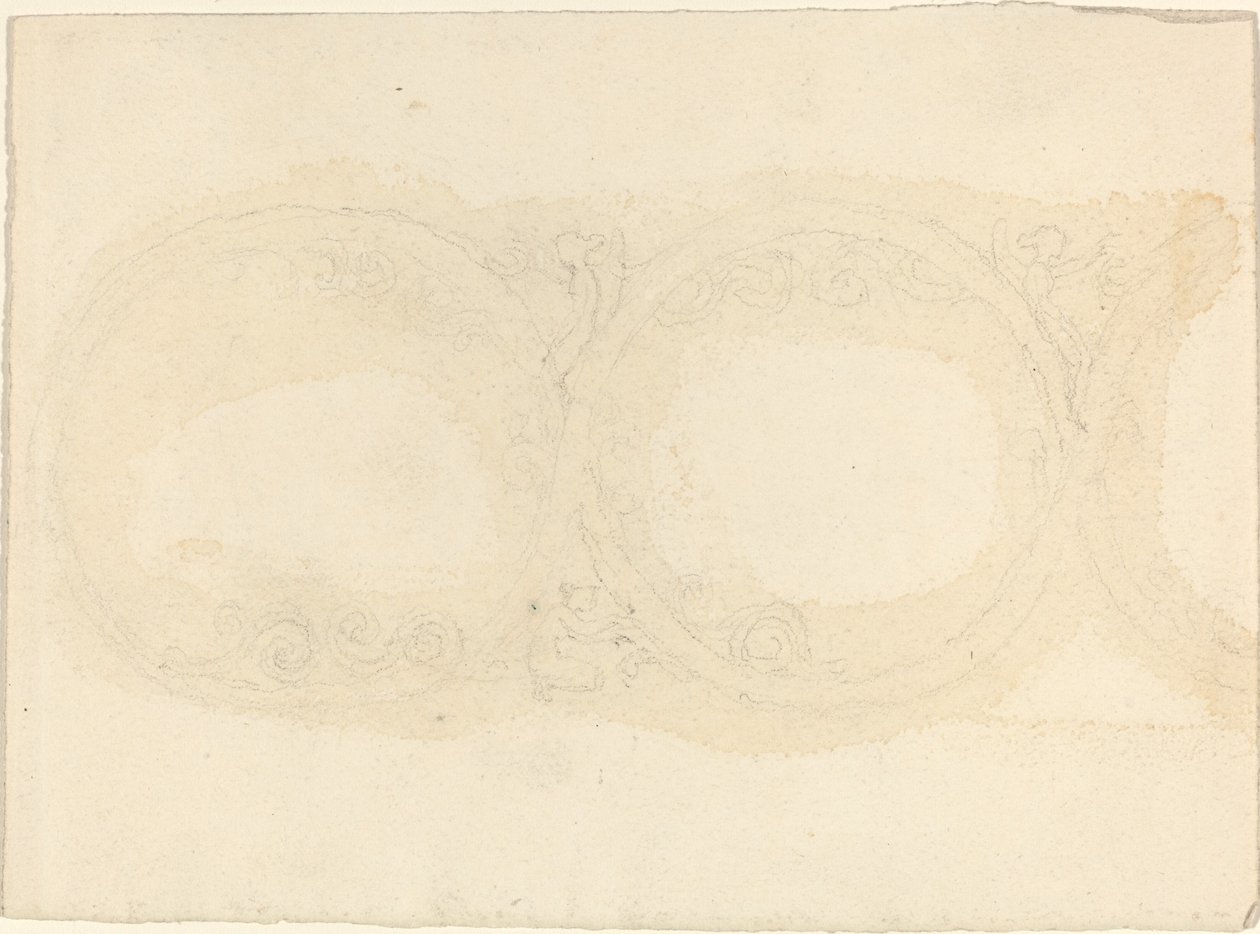 Disegno di bordo ornamentale con figure femminili alate da John Flaxman