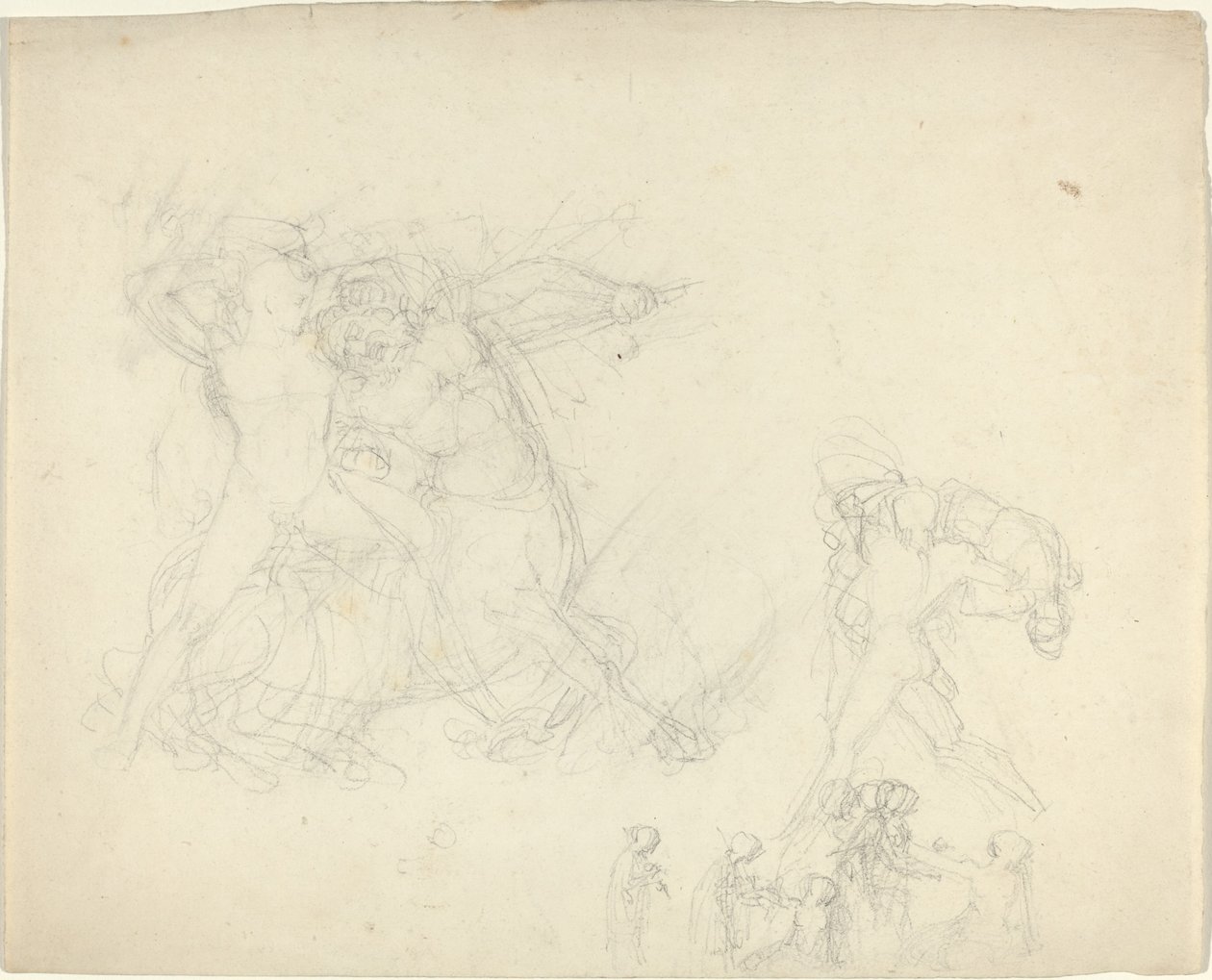 Foglio di studi, incluso un uomo che combatte un centauro da John Flaxman