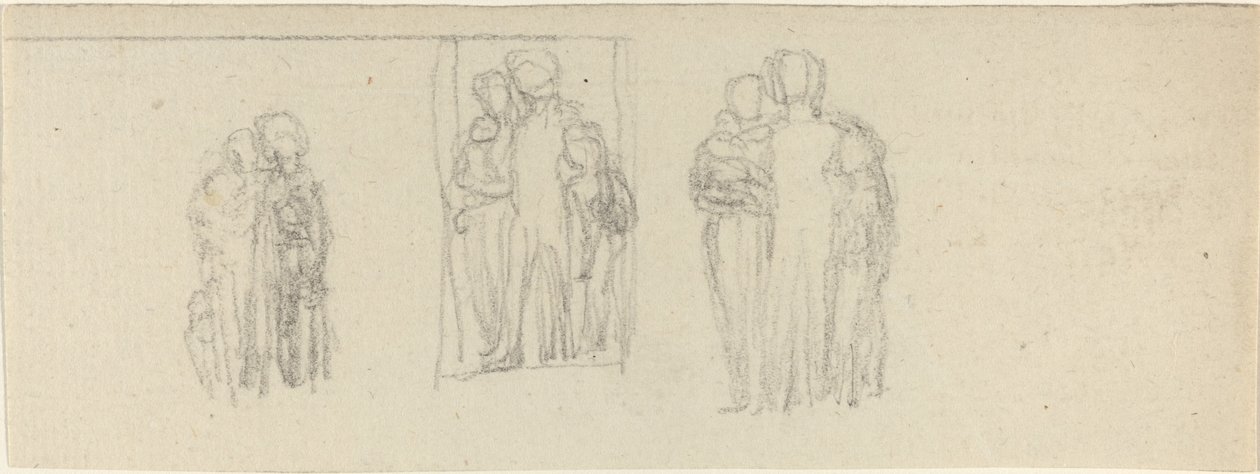 Tre gruppi di figure (genitori e figli?) da John Flaxman
