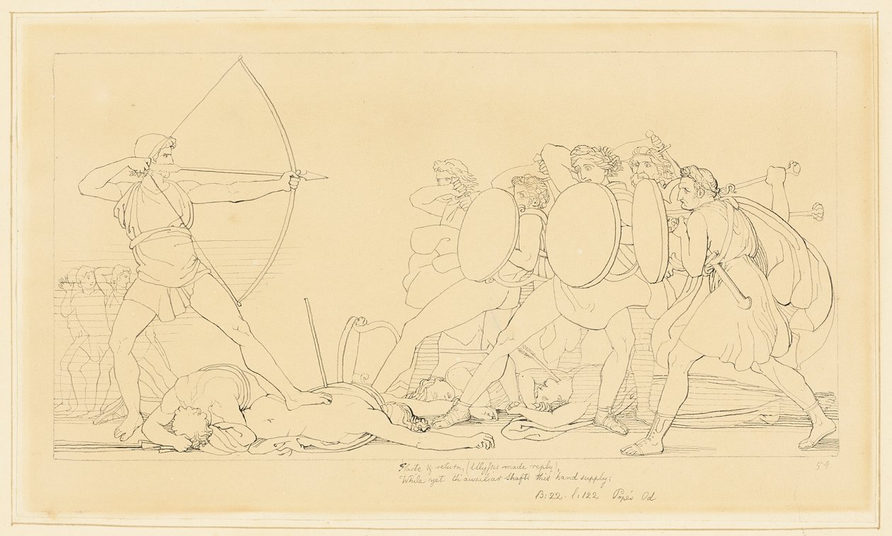 Ulisse uccide i pretendenti da John Flaxman