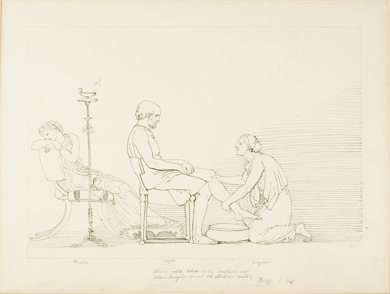 Ulisse, Penelope ed Euriclea da John Flaxman