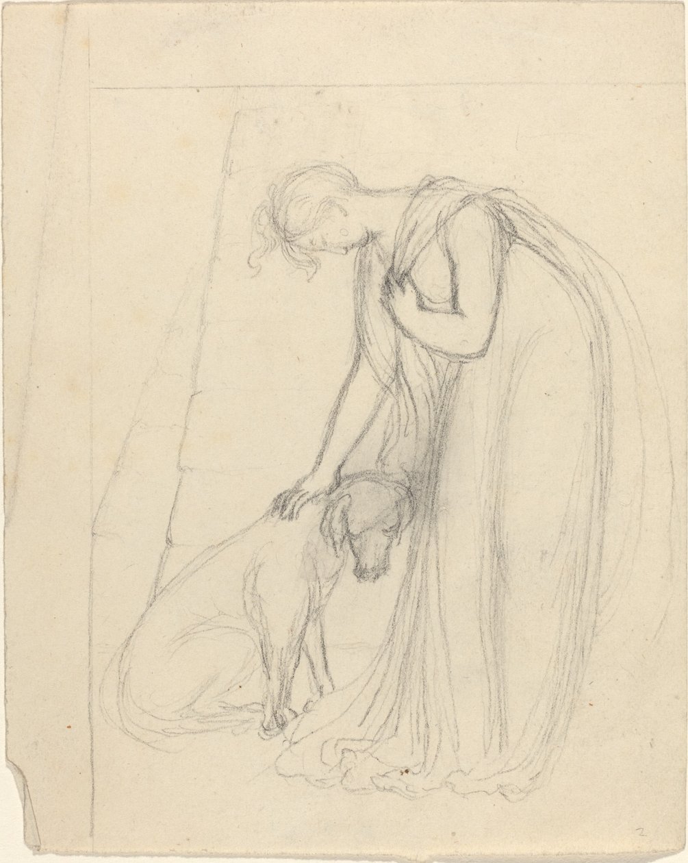 Donna che Accarezza un Cane da John Flaxman