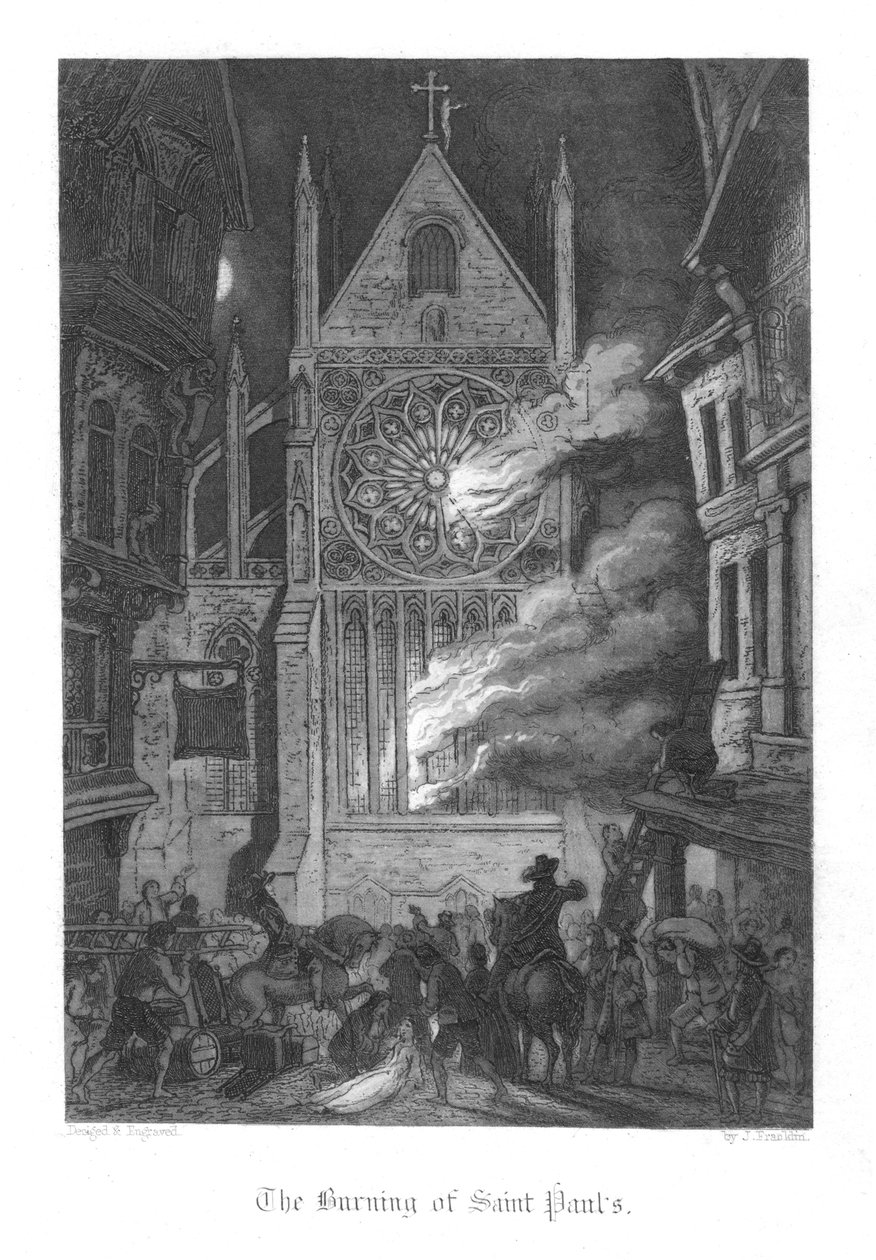 Scena da Old St Pauls di William Harrison Ainsworth, 1855 da John Franklin