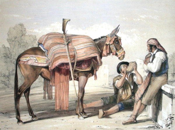 Contadini itineranti con un mulo, Andalusia da John Frederick (after) Lewis