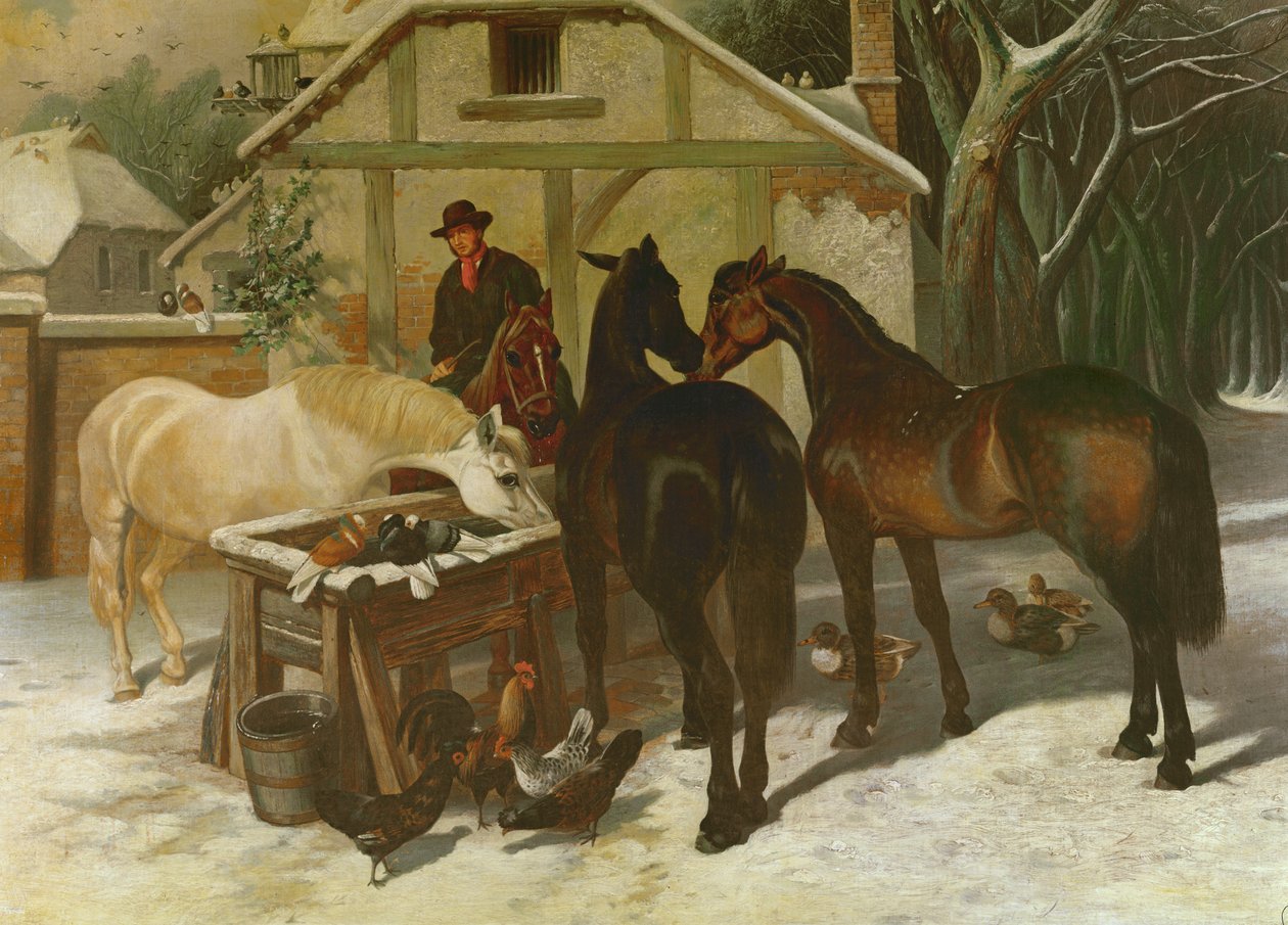 Alla fontana in inverno da John Frederick Herring Senior