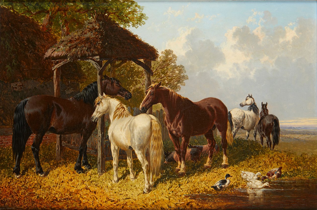 Scena di una fattoria affollata da John Frederick Jr. Herring