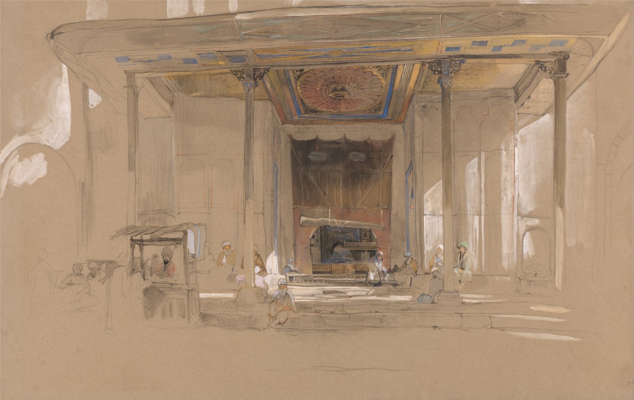 Ingresso principale della Grande Moschea (Ulu cami) di Bursa, Turchia, da John Frederick Lewis