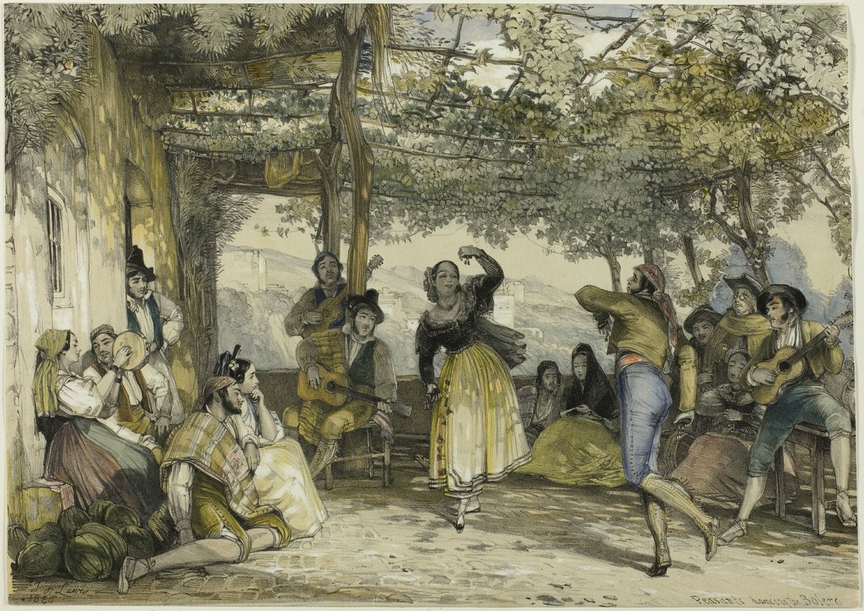 Contadini spagnoli che ballano il bolero da John Frederick Lewis