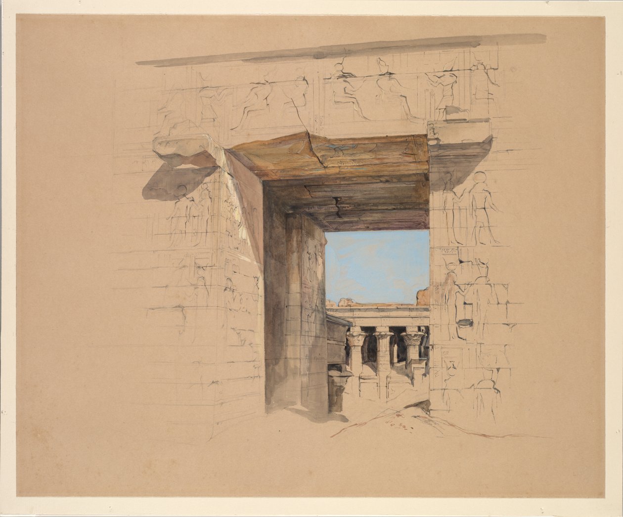 Il tempio di Edfu: la porta del pilone da John Frederick Lewis