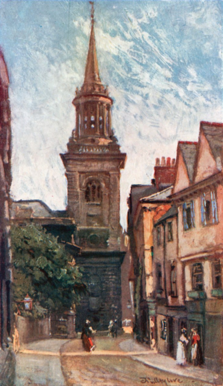 Chiesa di Ognissanti, da Turl Street (litografia a colori) da John Fulleylove