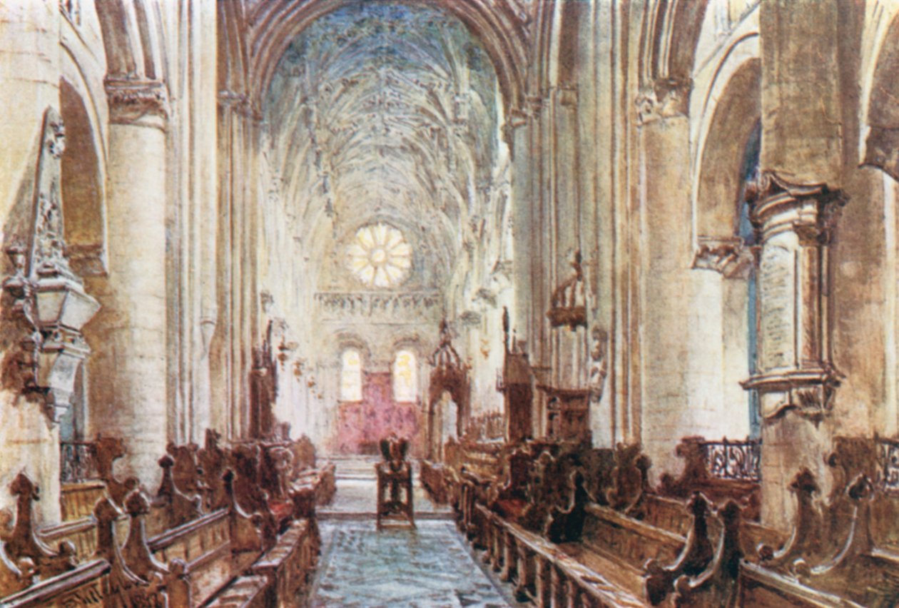 Interno della Cattedrale di Christ Church (litografia a colori) da John Fulleylove