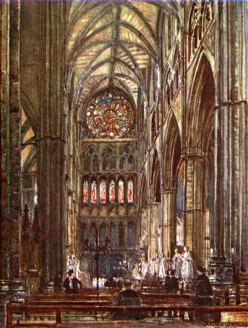 Interno del transetto nord (litografia a colori) da John Fulleylove