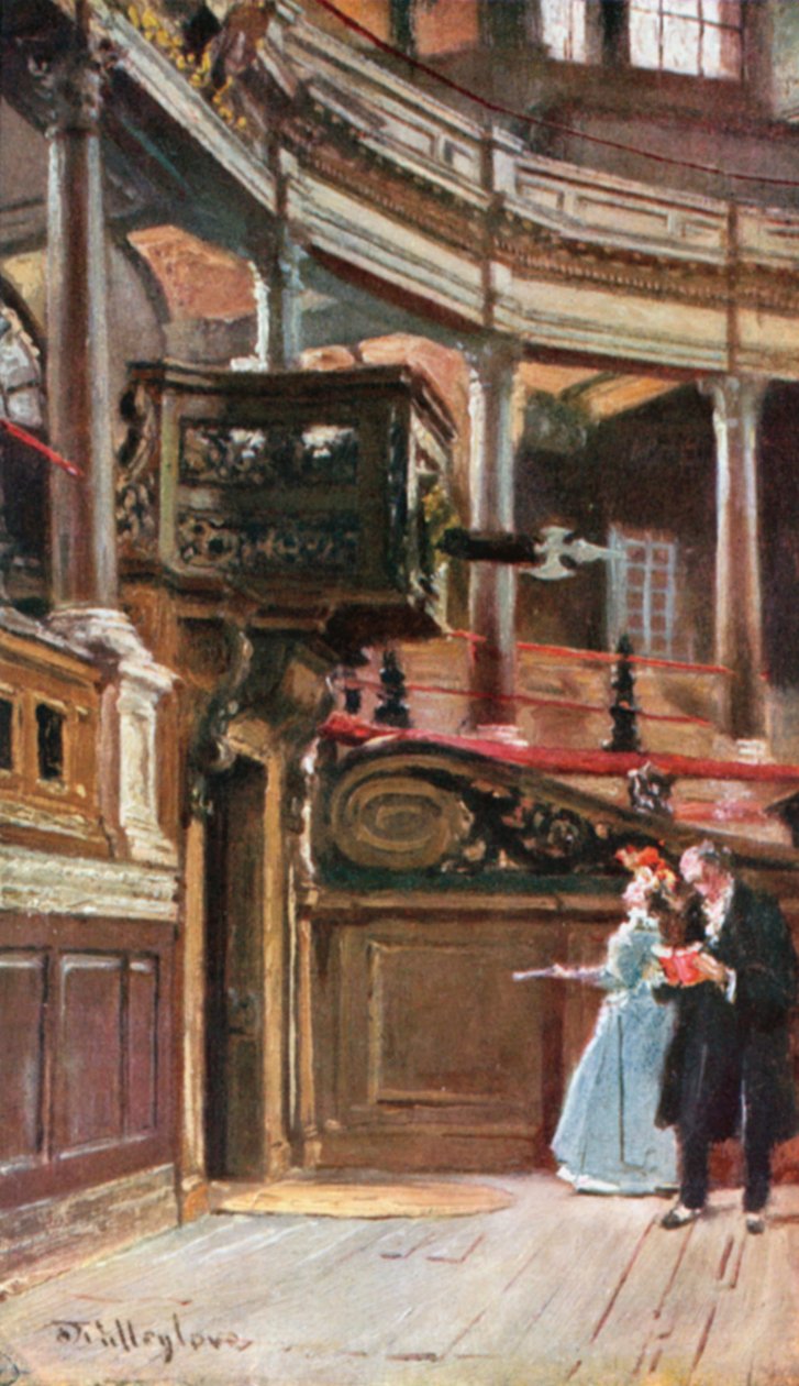 Interno del Teatro Sheldonian (litografia a colori) da John Fulleylove