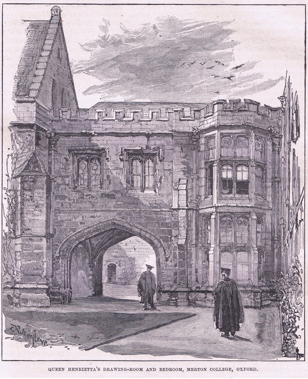 Sala da disegno e camera da letto della regina Enrichetta, Merton College, Oxford da John Fulleylove