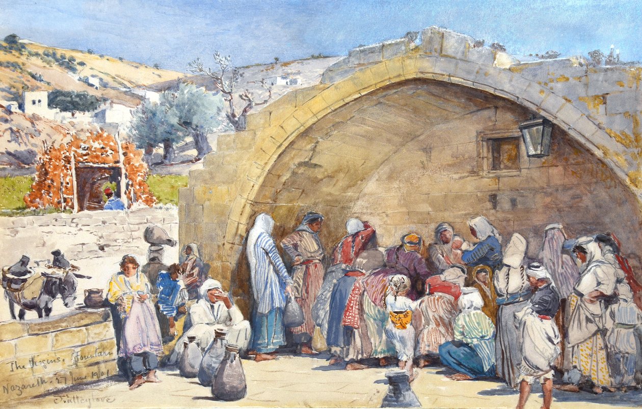 La Fontana della Vergine a Nazareth da John Fulleylove