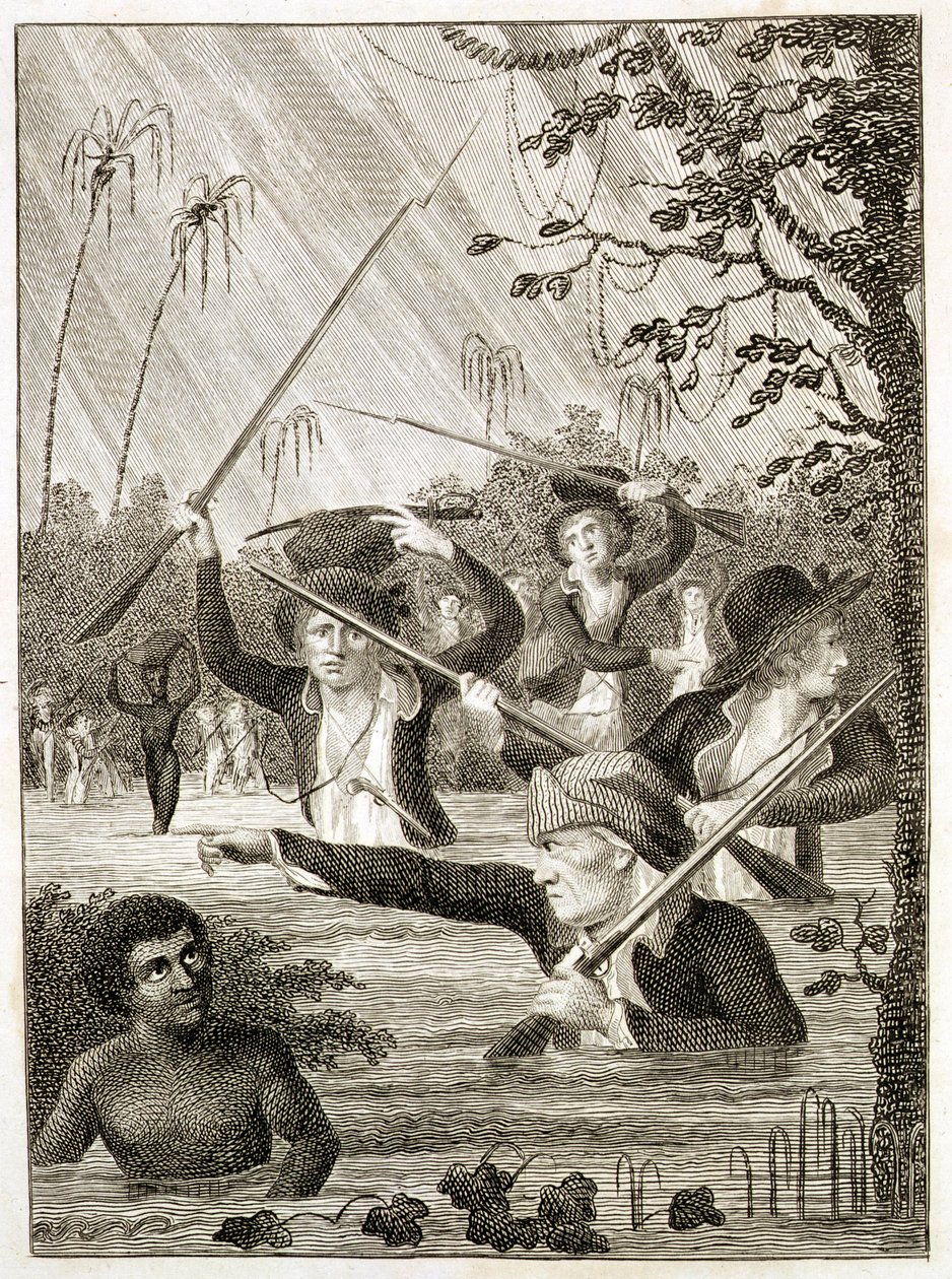 Marcia attraverso una palude o una palude in Terra Firma da John Gabriel (after) Stedman