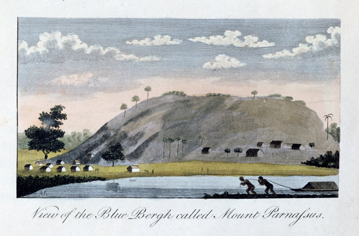 Vista del Blue Bergh chiamato Monte Parnaso da John Gabriel Stedman