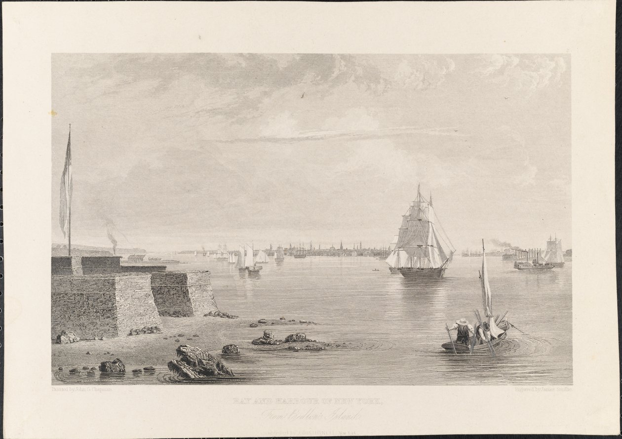 Baia e Porto di New York da Bedlon