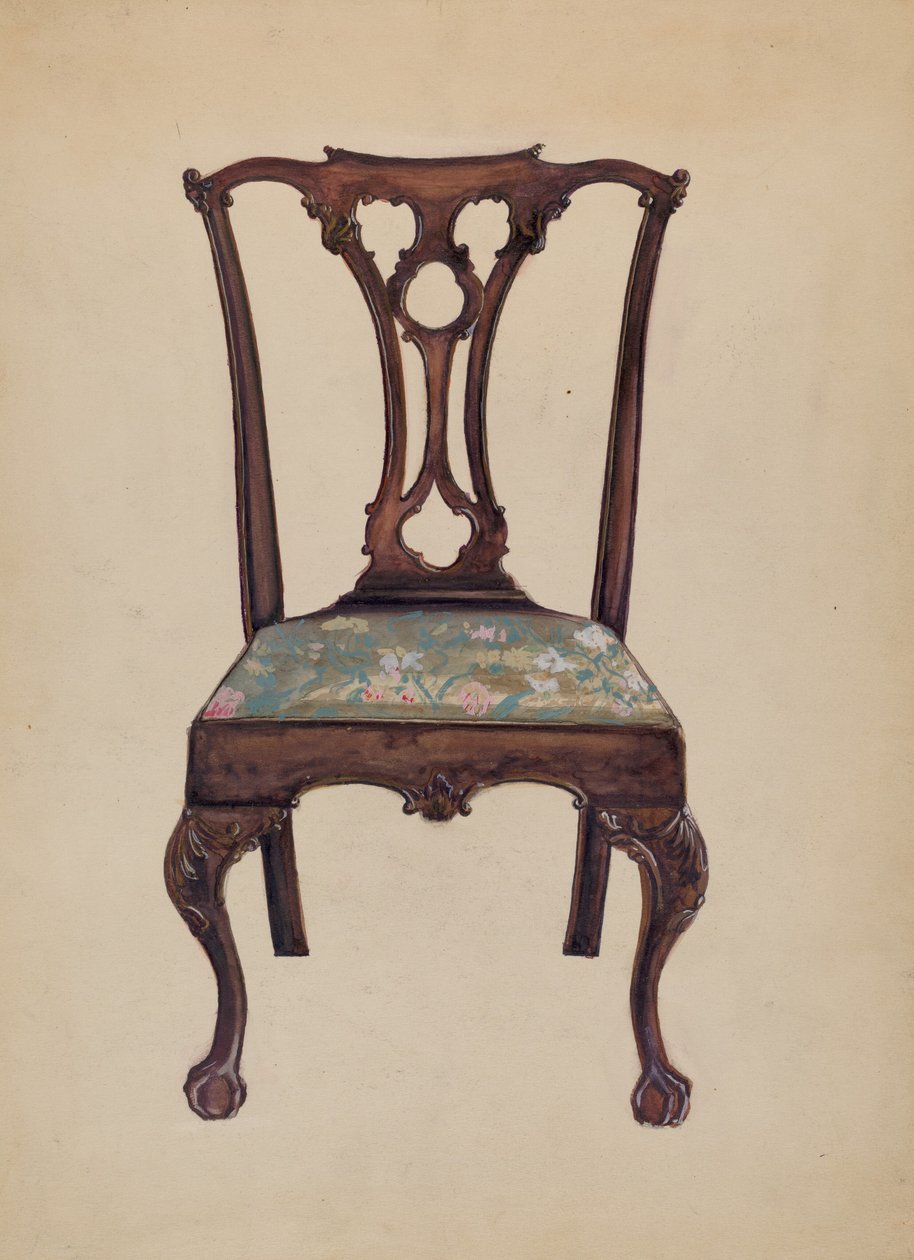 Sedia laterale Chippendale da John Garay