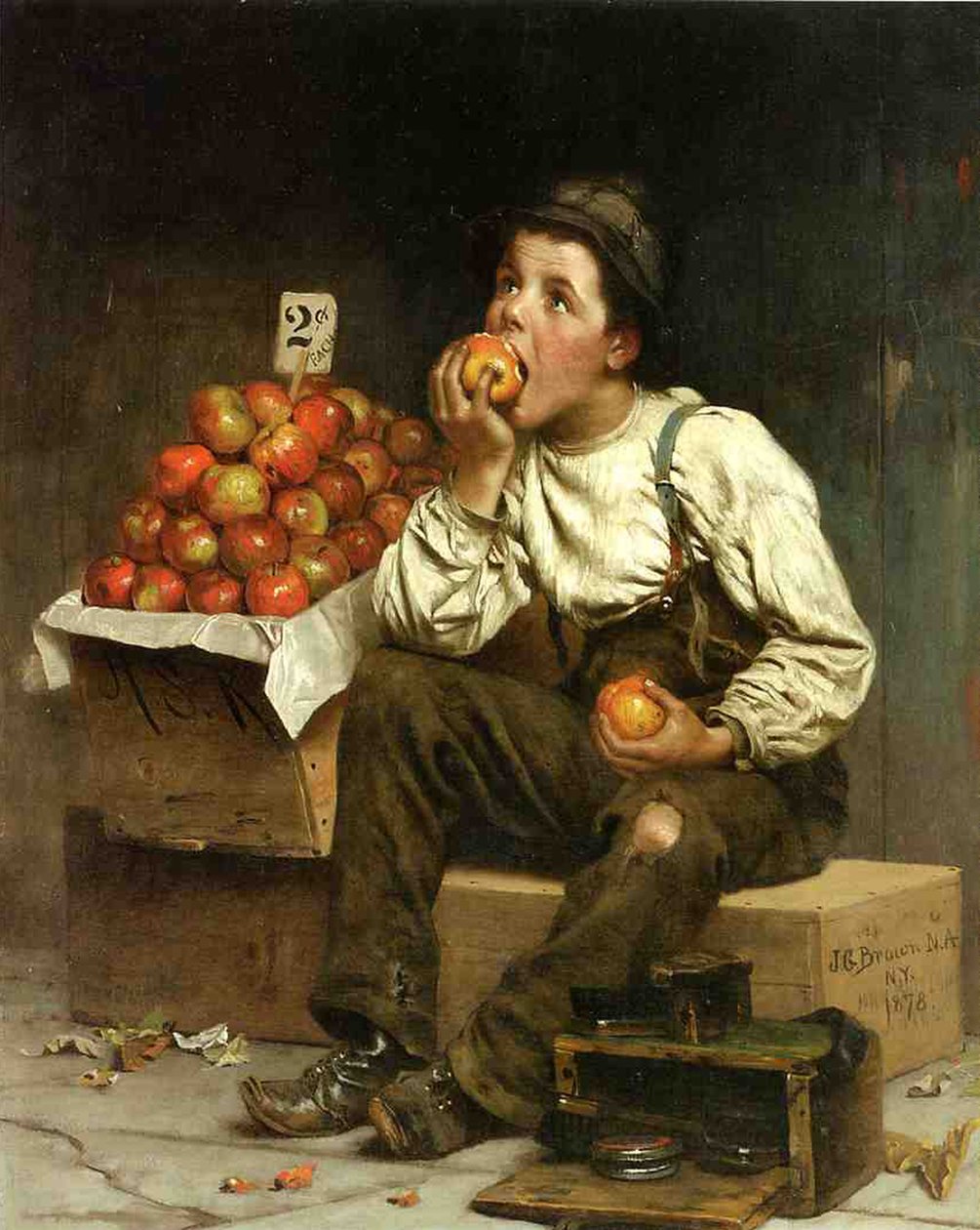 Un Ragazzo che Mangia Mele, 1878 da John George Brown