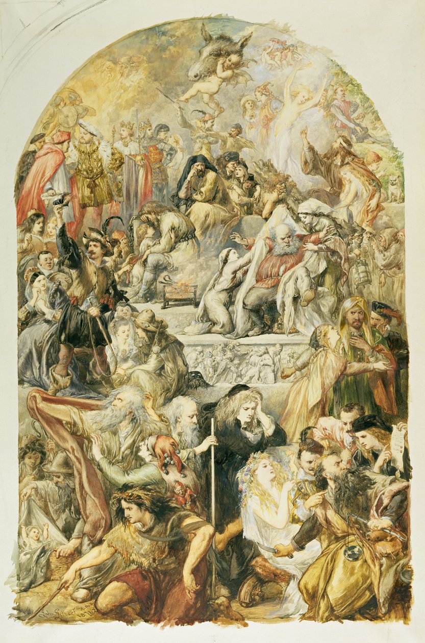 Apoteosi dei personaggi di Shakespeare, 1871 da John Gilbert
