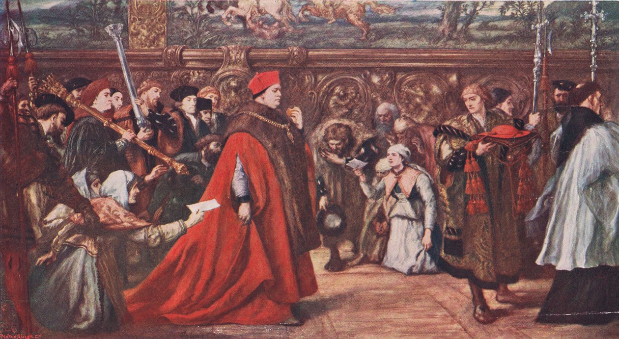 Il Cardinale Wolsey in processione verso Westminster Hall 1515 da John Gilbert