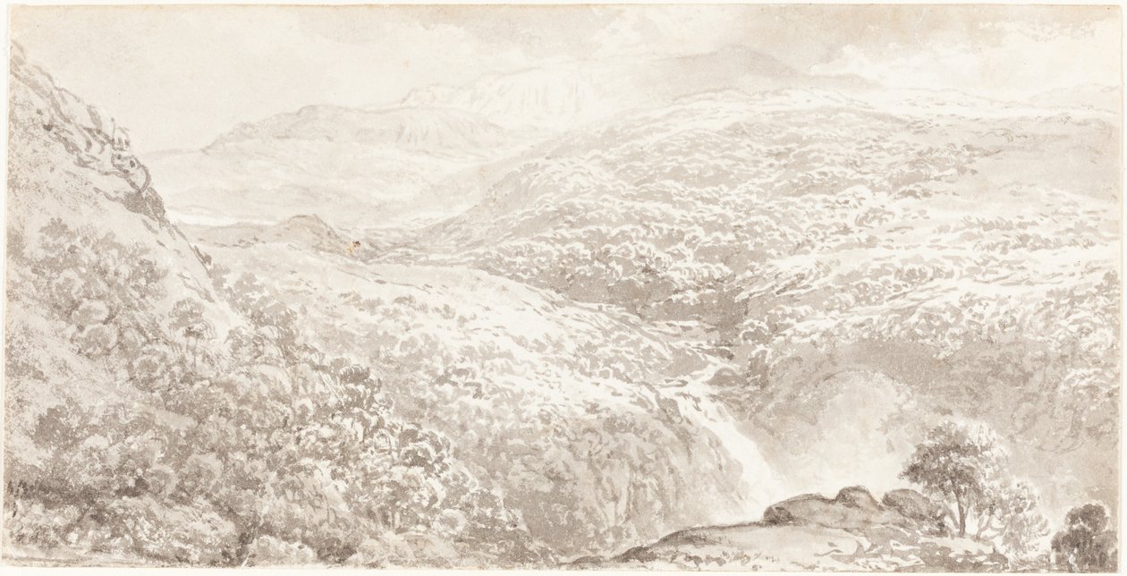 Valle di Montagna con una Cascata da John Glover