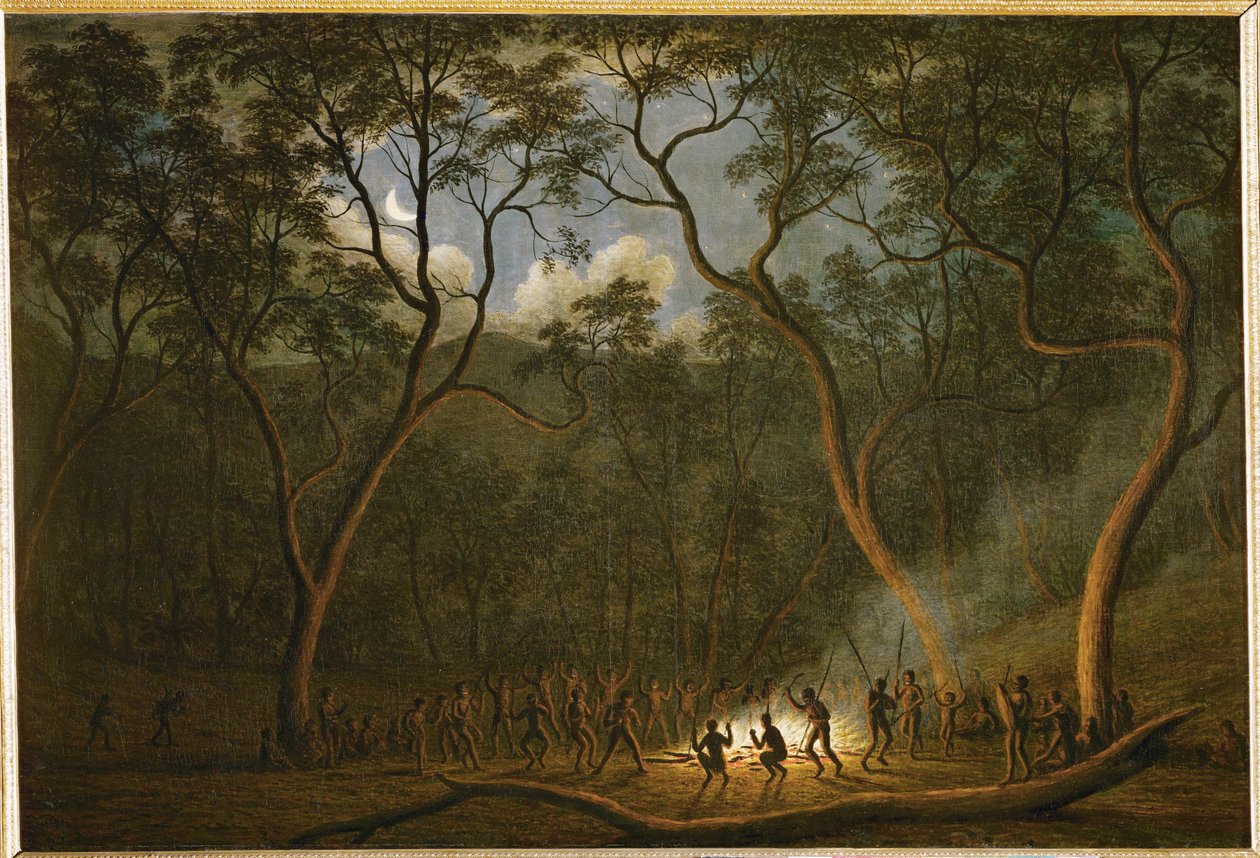 Danza al chiaro di luna degli aborigeni di Van Diemen Land, Tasmania ... da John Glover